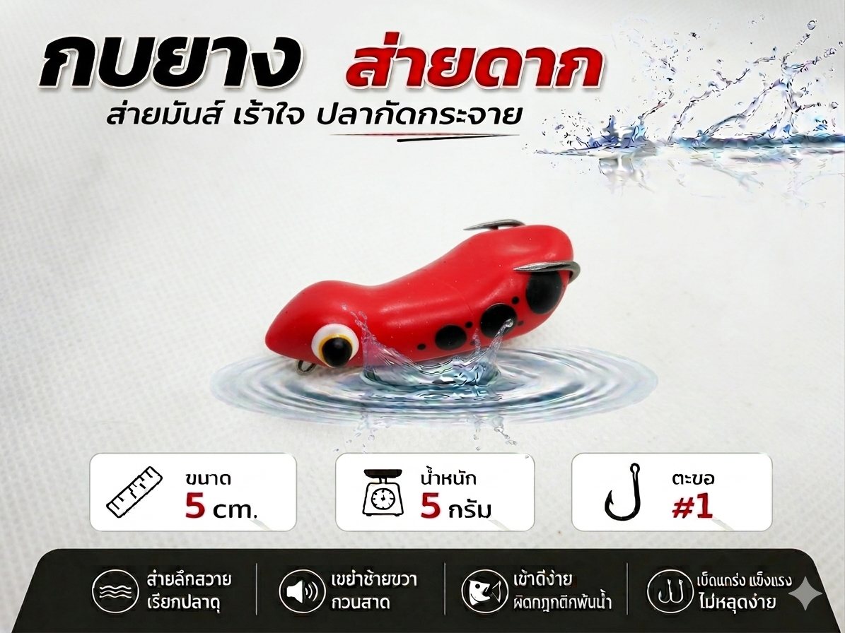 กบยางส่ายดาก 5.5g เบ็ดsnsเบอร์ 2# รูปที่ 5