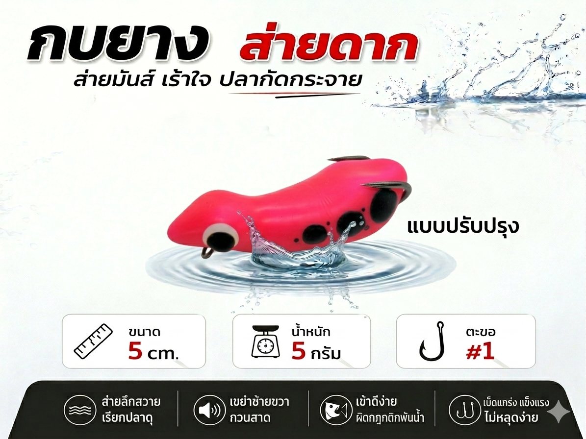กบยางส่ายดาก 5.5g เบ็ดsnsเบอร์ 2# รูปที่ 7