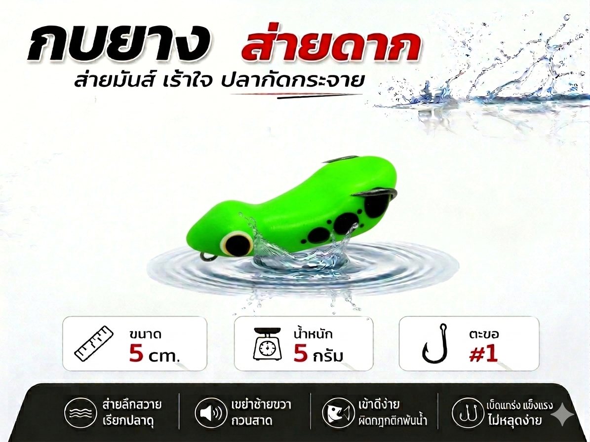 กบยางส่ายดาก 5.5g เบ็ดsnsเบอร์ 2# รูปที่ 6
