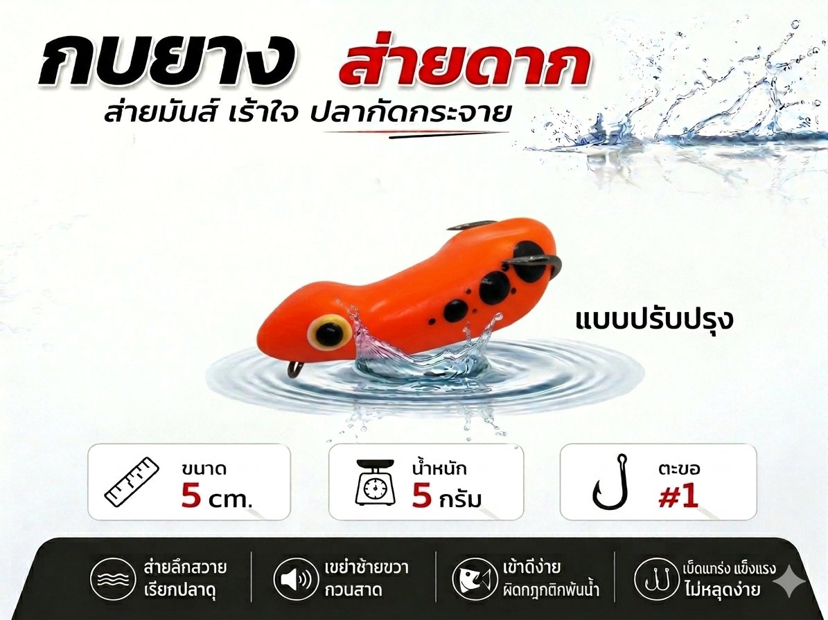 กบยางส่ายดาก 5.5g เบ็ดsnsเบอร์ 2# รูปที่ 4