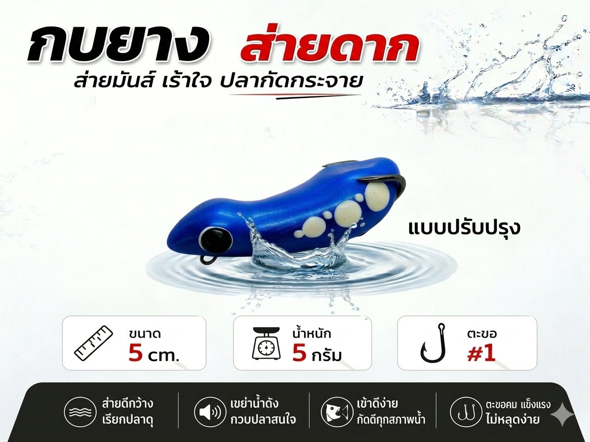 กบยางส่ายดาก 5.5g เบ็ดsnsเบอร์ 2# รูปที่ 2